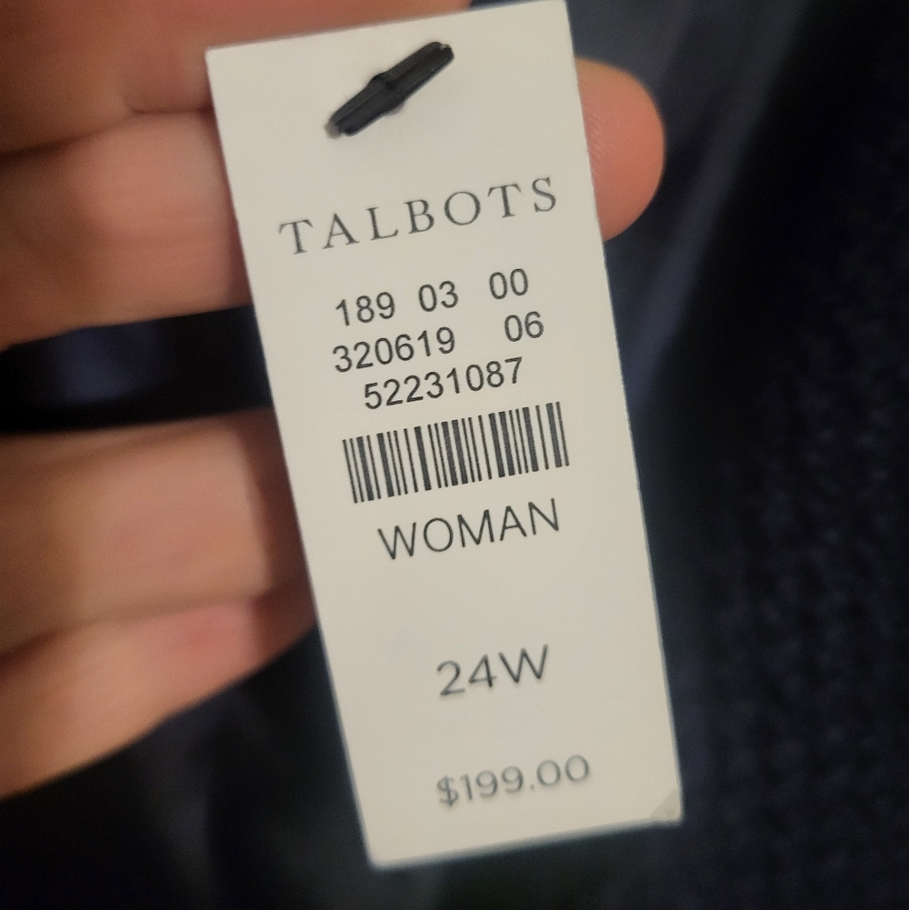 Talbots Navy Blue Womens Tweed Blazer Jacket, Plus Size 24W NEW w/TAG - Picture 11 of 11